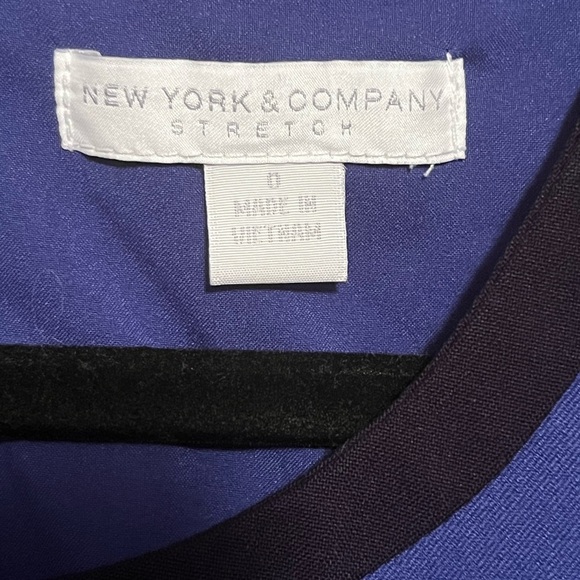 New York & Company Color Block Shift Dress Royal Blue Navy - Picture 5 of 12